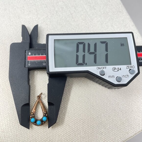 Wheeler‎ WMCO Native American Copper Turquoise Teardrop Pendant - Picture 14 of 15